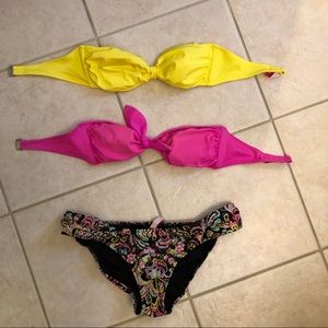TWO Victoria Secret Strapless Bikini Tops/Bottom